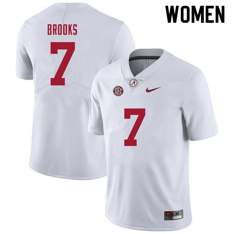 Alabama Crimson Tide Women's Ja'Corey Brooks #7 White NCAA Nike Authentic Stitched 2021 College Football Jersey AF16K84GK